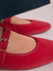 Red Forever Comfort® Round Toe Buckle Detail Mary Jane Shoes - Image 6 of 10