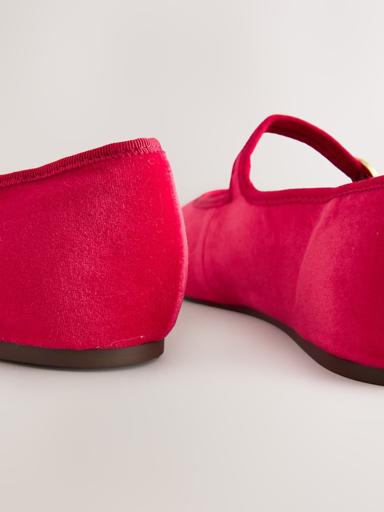 Red Forever Comfort® Round Toe Buckle Detail Mary Jane Shoes - Image 9 of 10