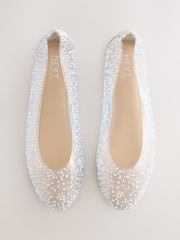 Metallic Forever Comfort® Round Toe Jewel Vinyl Ballerinas - Image 1 of 6