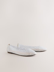 Metallic Forever Comfort® Round Toe Jewel Vinyl Ballerinas - Image 2 of 6