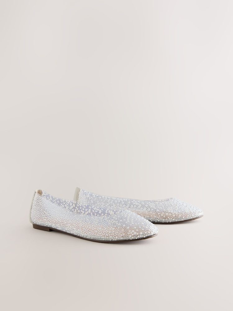 Metallic Forever Comfort® Round Toe Jewel Vinyl Ballerinas - Image 2 of 6