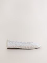 Metallic Forever Comfort® Round Toe Jewel Vinyl Ballerinas - Image 3 of 6