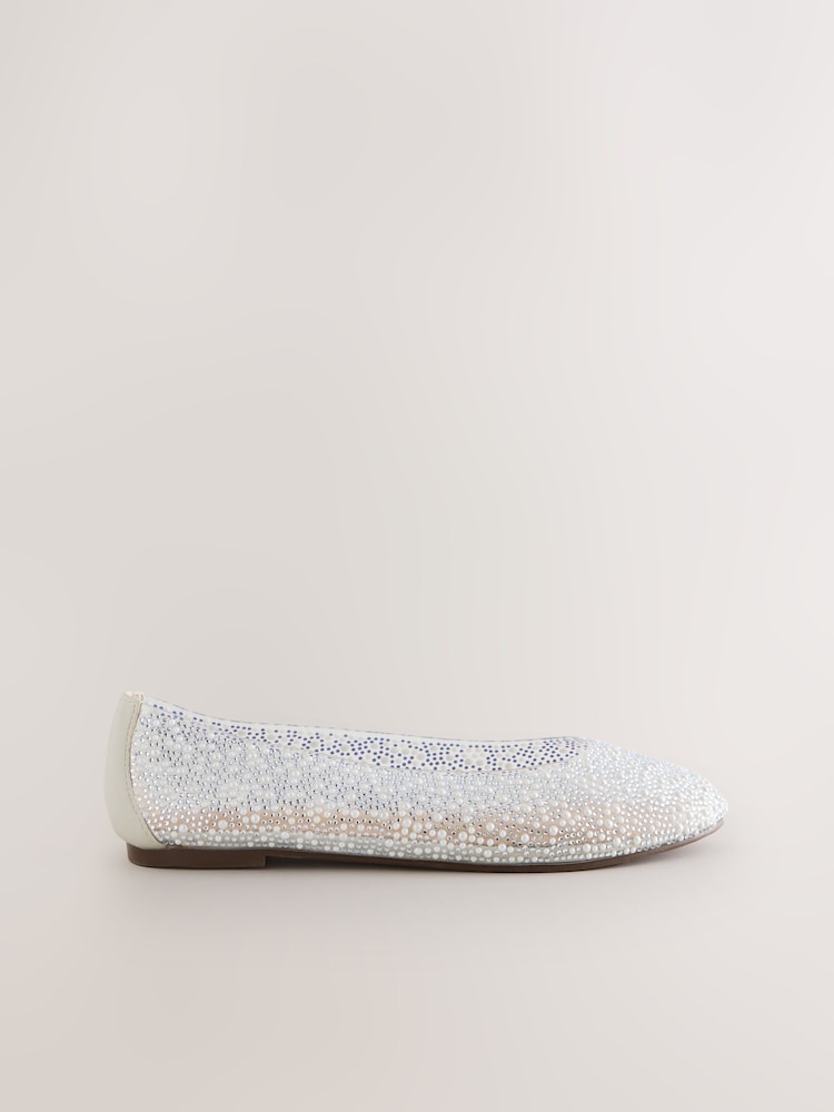 Metallic - Forever Comfort® Ballerinas aus Vinyl mit runder Zehenpartie und Schmucksteinen - Image 3 of 6