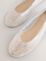Metallic Forever Comfort® Round Toe Jewel Vinyl Ballerinas - Image 4 of 6