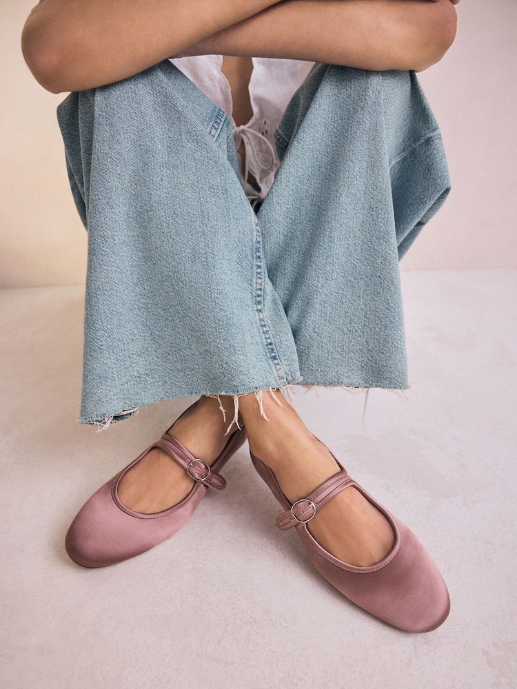 Pink Forever Comfort® Round Toe Buckle Detail Mary Jane Shoes - Image 2 of 10