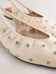 Ecru Forever Comfort® Studded Point Toe Slingback Shoes - Image 10 of 10