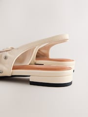 Ecru Forever Comfort® Studded Point Toe Slingback Shoes - Image 9 of 10
