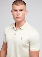 U.S. Polo Assn Natural Mens Textured Polo Shirt - Image 4 of 7