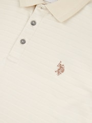 U.S. Polo Assn Natural Mens Textured Polo Shirt - Image 7 of 7