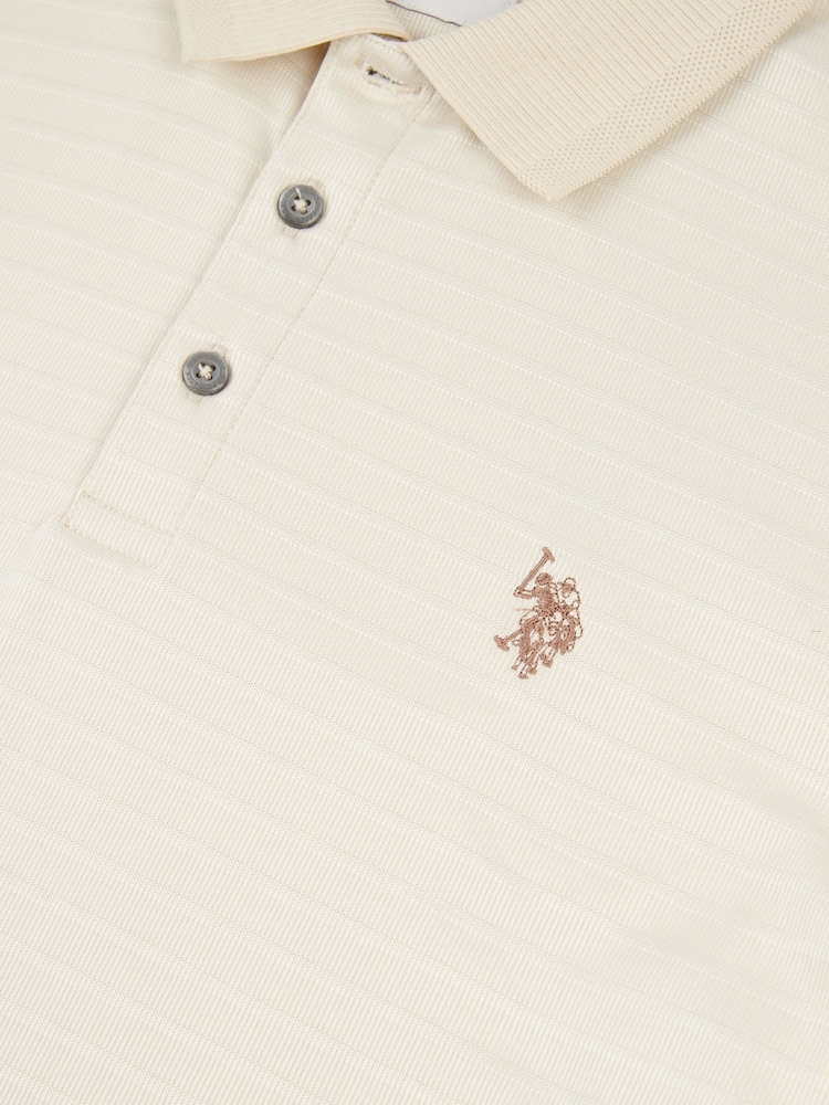 U.S. Polo Assn Natural Mens Textured Polo Shirt - Image 7 of 7