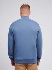 U.S. Polo Assn Blue Mens Classic Fit Herringbone 1/4 Zip Sweatshirt - Image 2 of 6