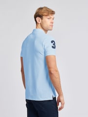أزرق مائي - U.S. Polo Assn. Regular Fit Mens Player 3 Pique 100% Cotton Polo Shirt - صورة 3 من 3