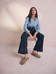 Leopardji potisk - Usnjeni natikači s kovinskim detajlom Forever Comfort® - Slika 5 iz 11