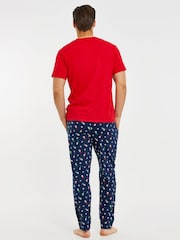 Threadbare Red Cotton Long Sleeves Check Christmas 100% Cotton Pyjamas Set - Image 5 of 5