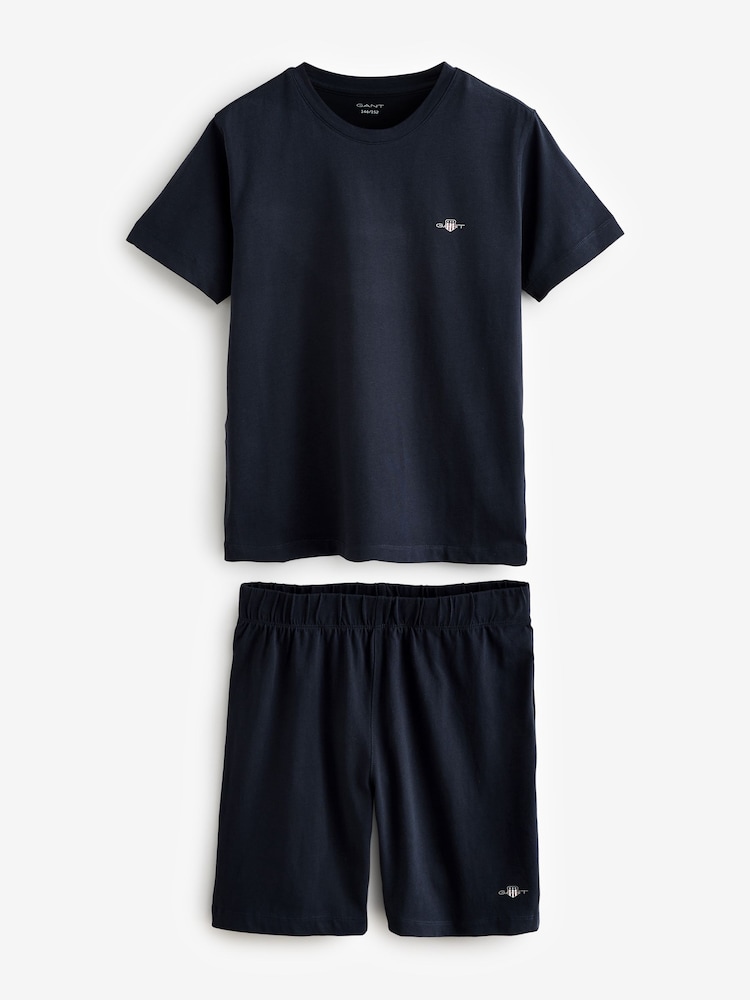 GANT Blue 100% Cotton Jersey Pyjamas Set - Image 1 of 4