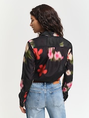 GANT Black Regular-Fit Floral Silk Shirt - Image 2 of 6