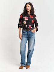 GANT Black Regular-Fit Floral Silk Shirt - Image 3 of 6