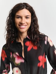 GANT Black Regular-Fit Floral Silk Shirt - Image 4 of 6
