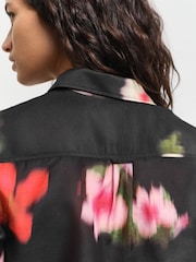 GANT Black Regular-Fit Floral Silk Shirt - Image 5 of 6