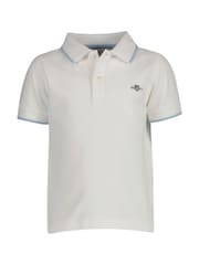 GANT Off White Kids Tipped Pique Polo Shirt - Image 1 of 5