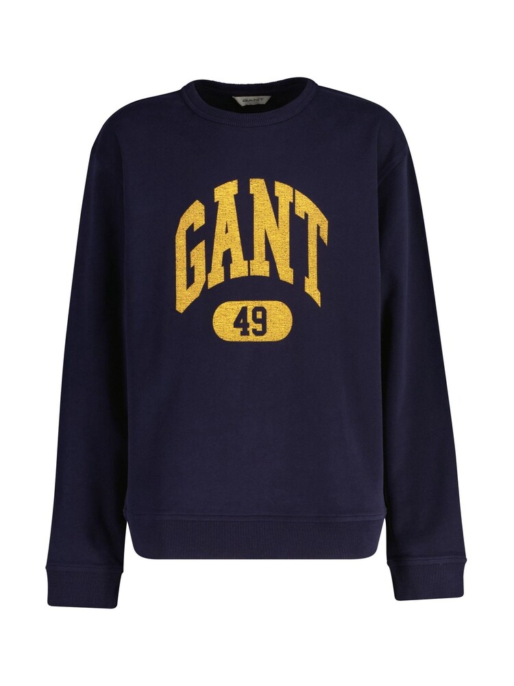 GANT Blue Relaxed-Fit Crew Neck 100% Cotton Sweatshirt - Image 1 of 3 GANT Blue Relaxed-Fit Crew Neck 100% Cotton Sweatshirt - Image 1 of 3