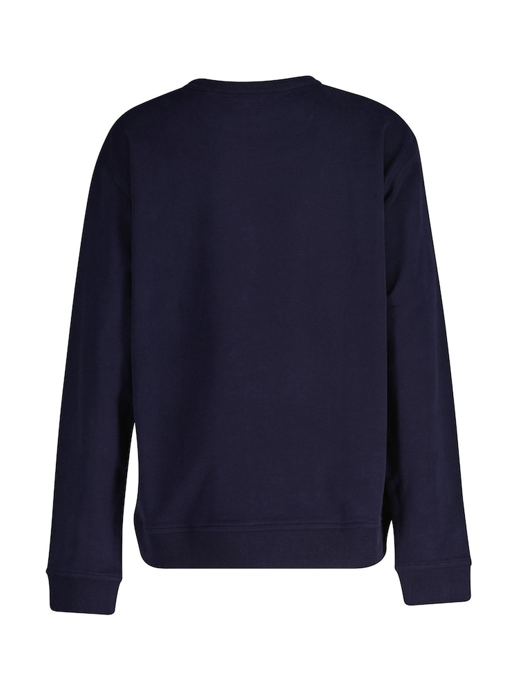 GANT Blue Relaxed-Fit Crew Neck 100% Cotton Sweatshirt - Image 2 of 3