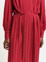 GANT Red Relaxed-Fit Satin Stripe Shirt Dress - Image 5 of 7