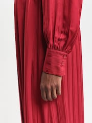 GANT Red Relaxed-Fit Satin Stripe Shirt Dress - Image 6 of 7