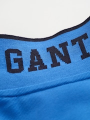 GANT Blue Striped 100% Cotton Polo Shirt - Image 2 of 2