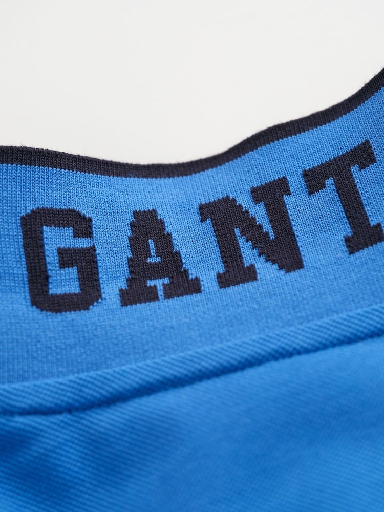 GANT Blue Striped 100% Cotton Polo Shirt - Image 2 of 2
