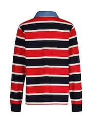 GANT Blue Striped 100% Cotton Polo Shirt - Image 2 of 3