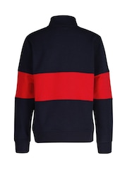 GANT Blue Color Block Half Zip Jumper - Image 2 of 3