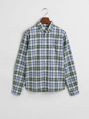 GANT Blue Regular-Fit Check Oxford Shirt - Image 1 of 4