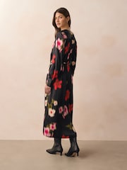 GANT Black Relaxed-Fit Floral Print Shirt Dress - Image 3 of 6