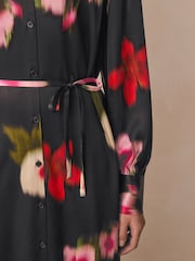GANT Black Relaxed-Fit Floral Print Shirt Dress - Image 4 of 6