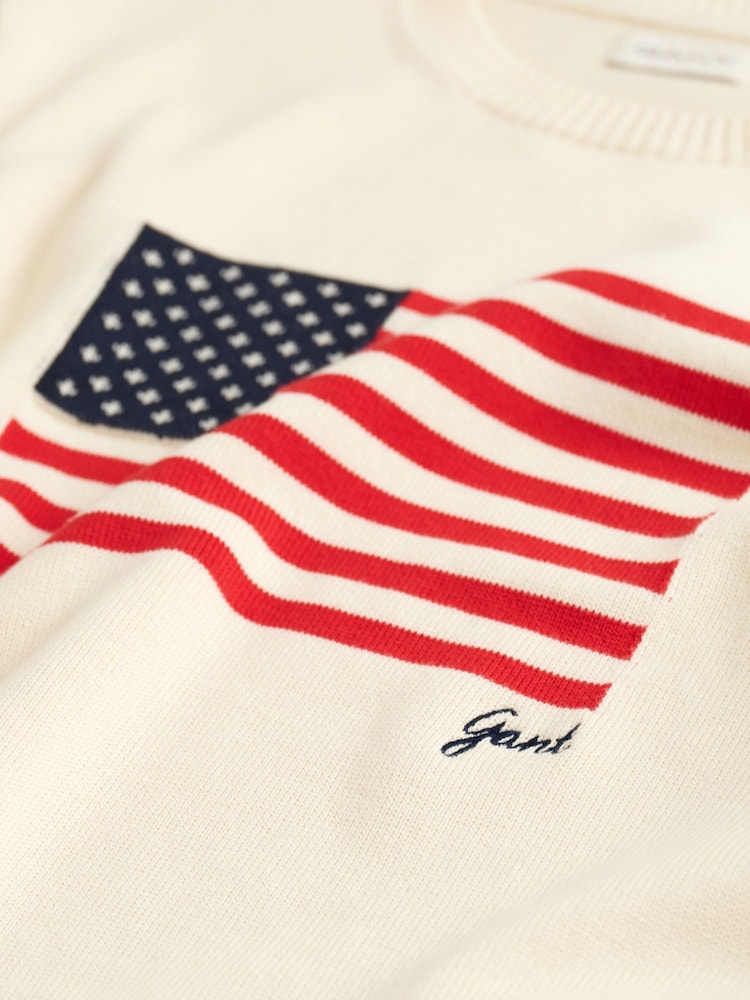 GANT Cream Flag Knit Jumper - Image 3 of 3
