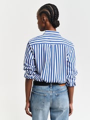 GANT Blue Regular Poplin Wide Striped 100% Cotton Shirt - Image 3 of 6