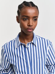 GANT Blue Regular Poplin Wide Striped 100% Cotton Shirt - Image 4 of 6