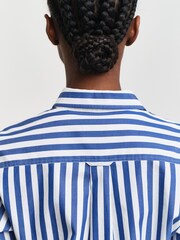 GANT Blue Regular Poplin Wide Striped 100% Cotton Shirt - Image 5 of 6