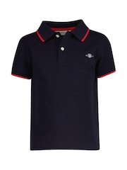 GANT Blue Kids Tipped Pique Polo Shirt - Image 1 of 3