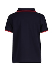 GANT Blue Kids Tipped Pique Polo Shirt - Image 2 of 3