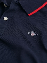 GANT Blue Kids Tipped Pique Polo Shirt - Image 3 of 3