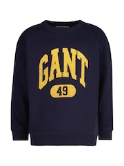GANT Blue Kids Varsity Inspired Sports Logo Sweatshirt - Image 1 of 3