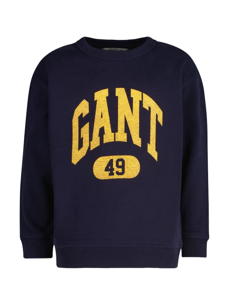 GANT Blue Kids Varsity Inspired Sports Logo Sweatshirt - Image 1 of 3