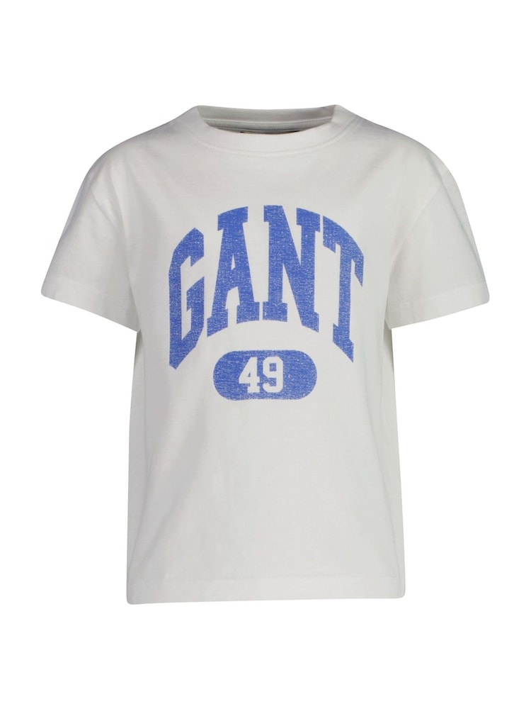 GANT White Kids Varsity Inspired Sports Logo T-Shirt - Image 1 of 3