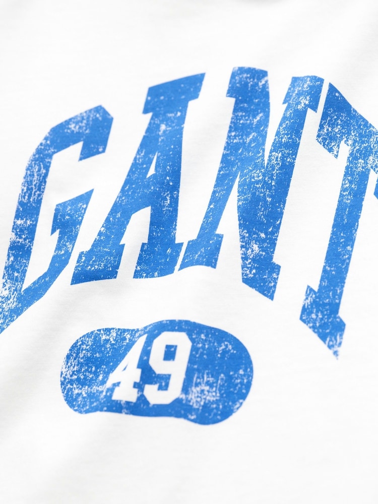 GANT White Kids Varsity Inspired Sports Logo T-Shirt - Image 3 of 3