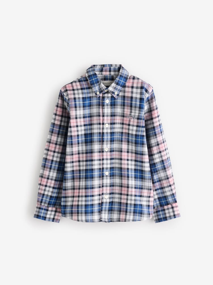 GANT Pink Boys Check Oxford Shirt - Image 1 of 3