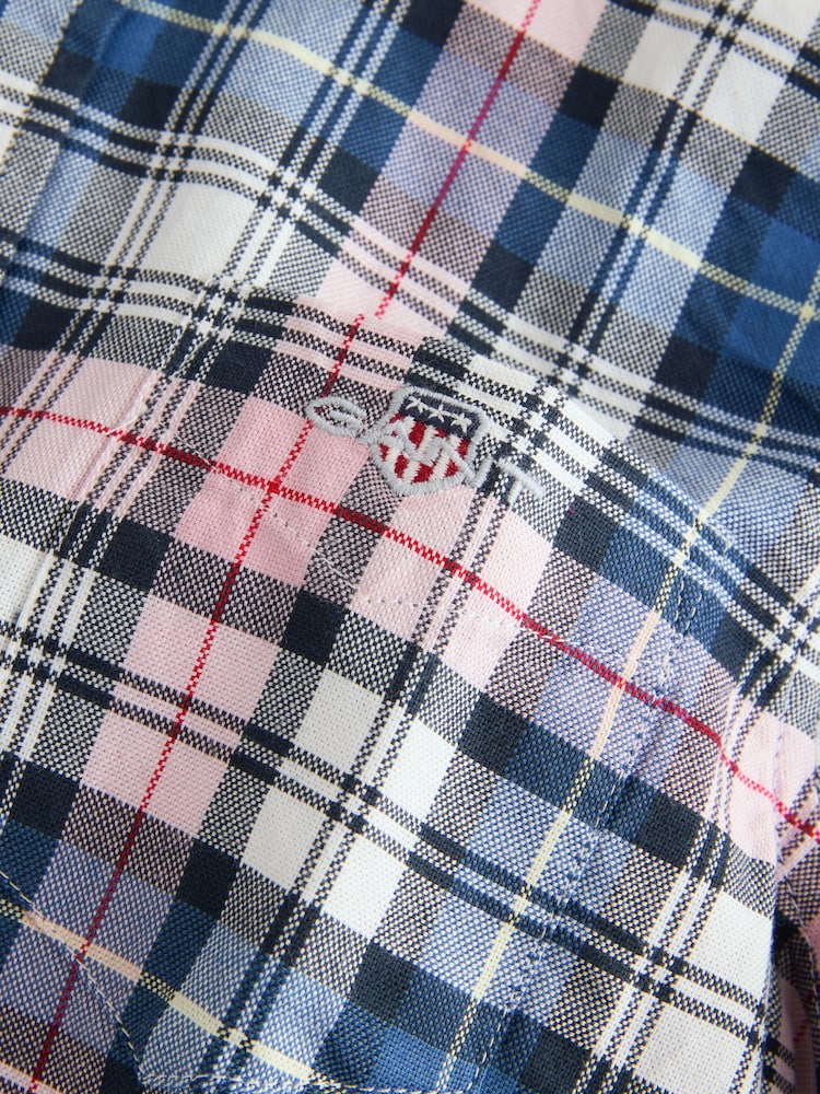 GANT Pink Boys Check Oxford Shirt - Image 3 of 3