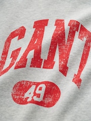 GANT Grey Relaxed-Fit Crew Neck 100% Cotton Sweatshirt - Image 3 of 3