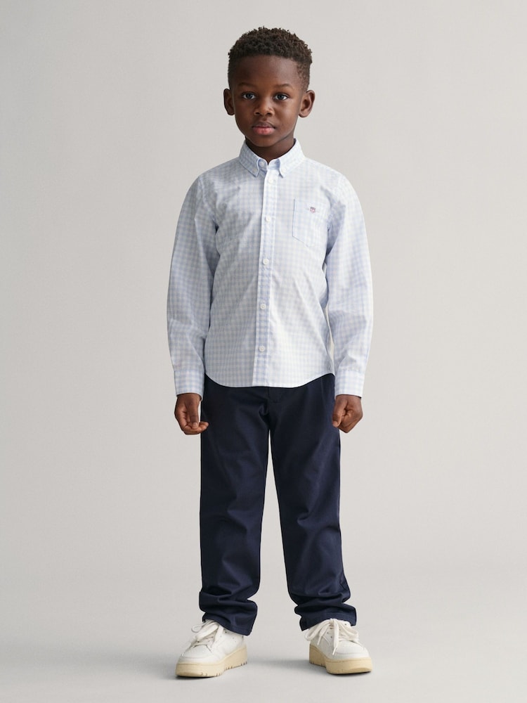 GANT Blue Gingham Shield 100% Cotton Shirt - Image 2 of 6